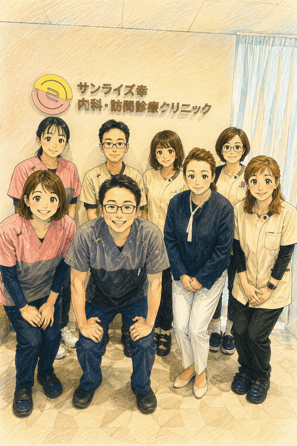 サンライズ幸 内科・訪問診療クリニックのスタッフイラスト
